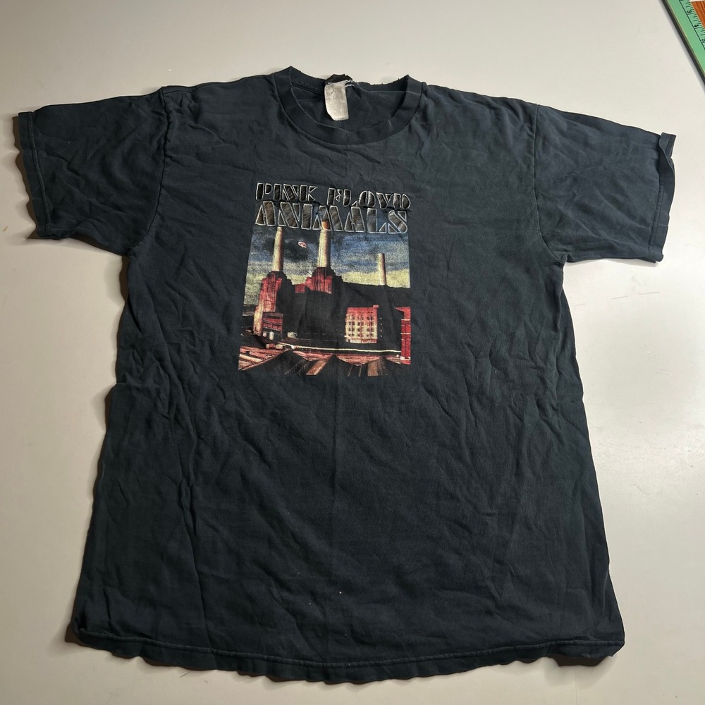 Pink Floyd Animals Tour T-Shirt Vintage Anthill Trading Black Distressed Large